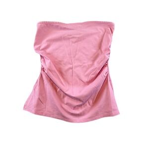Blenca Pink Ruched Side Strapless Tube Top Medium